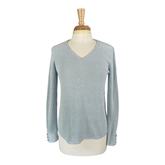 J Mclaughlin Sweaters - J McLaughlin Elegant V-Neck Sweater in Light Blue